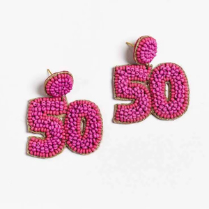 Pendientes de cuentas hechos a mano con múltiples formas, cuentas de colores rosa, amarillo y dorado, joyería de moda para mujer al mejor precio - Product Image 1