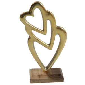 Base de madera chapada en plata a la moda en forma de corazón decoraciones para árboles de Navidad ornamento buena decoración para el hogar Decoración de mesa de Metal Navidad - Product Image 4