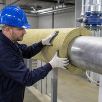 Isolation de tuyauterie en laine minérale de basalte, barrière thermique ignifuge pour les conduites de services de bâtiment