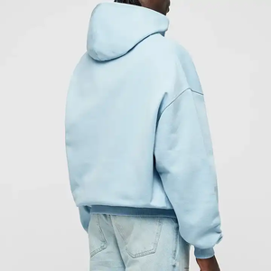 Qualité luxe personnalisé, sweat à capuche à double fermeture éclair, sweat à capuche en polaire à épaules tombantes, sweats à capuche lourds à double fermeture éclair pour hommes - Product Image 2