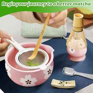 ชุดน้ำชามัทฉะญี่ปุ่นทำมือพร้อมที่วางชามตักสำหรับพิธี - Product Image 3