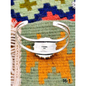 Southwest Handmade Kingman Turquoise & Lapis Luzuli <b>Cuff</b> <b>Bracelet</b> with Sterling <b>Silver</b> Fashionable King Size Accessory - Product Image 4
