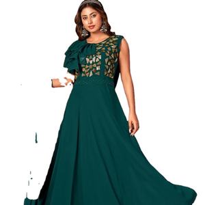 Vestido de trabajo de secuencia de bordado de Georgette de imitación de diseñador por Fab Zone - Product Image 1