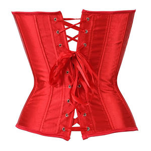 Red Satin <b>Corset</b> Body Shaping Shapewear Sexy Bustier Waist Cincher Slimming Lingerie for <b>Women</b> Gothic Fashion Top OEM Service - Product Image 2