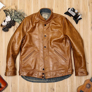 Chaquetas de cuero personalizadas para hombres chaqueta de cuero genuino para hombres chaqueta de cuero elegante para hombres - Product Image 3