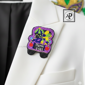 Broche en forme de botte de cowboy en coton fait main, avec des paillettes colorées et des perles brodées. Accessoire léger et élégant pour vestes, vente en gros de mode - Product Image 4