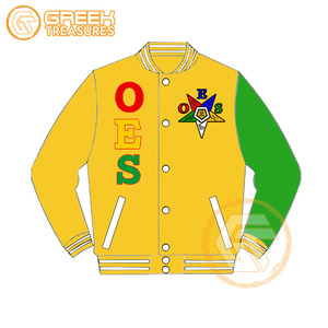 Customized Order Eastern <b>Star</b> Cotton Fleece Embroidered Varsity <b>Jacket</b> OES Breathable Quick Dry Zipper Closure Women <b>Jackets</b> - Product Image 2