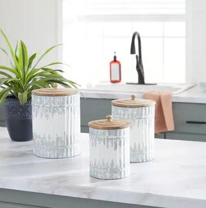 Pot de rangement en métal galvanisé fantaisie argent pour le stockage des aliments aliments secs cuisine décorative hôtel restaurant fabriqué en inde - Product Image 2