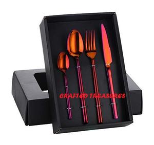 Custom Design Stainless Steel Manufacturer Supply From India Flatware <b>Purple</b> Color Cutlery Knives Forks Spoons Set for <b>Gifts</b> - Product Image 3