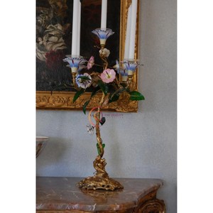 เชิงเทียนโลหะทรงสูง5แขนสำหรับตกแต่งบ้านและระเบียงเชิงเทียนสีทอง - Product Image 3