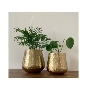 Pot de fleurs en métal de forme ronde de qualité supérieure pour la décoration de vaisselle parfait pour les jardinières de fleurs décoratives intérieures et extérieures - Product Image 3