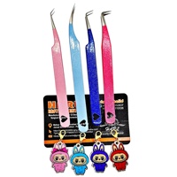 Pinces à cils en acier inoxydable de haute qualité avec logo et couleur personnalisés - Antistatiques, durables, préhension parfaite pour les extensions de cils