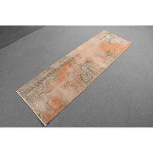 Turkish <b>Rug</b>, <b>Runner</b> 2.5x7.4 ft <b>Rug</b>, Orange Striped <b>Rug</b> - Product Image 4