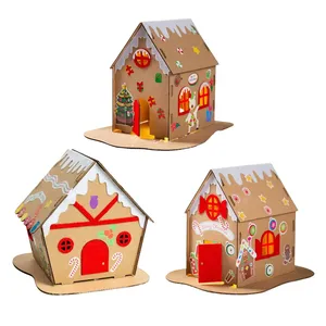 Navidad Gingerbread House Craft Led Navidad <span class=keywords><strong>Villa</strong></span> Estatuilla Cookie House Niños Niño Navidad Casa <span class=keywords><strong>de</strong></span> <span class=keywords><strong>papel</strong></span> - Product Image 1