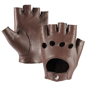 Guantes de conducción sin dedos de invierno con logotipo personalizado Equipo deportivo de cuero de moda para uso diario Estilo liso para escena informal - Product Image 1