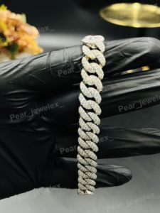 <b>Iced</b> <b>Out</b> Cuban Link 925 Silver Bracelet Moissanite Diamond Hip Hop Luxury Bust Down Wrist Bracelet For Party Wear - Product Image 1