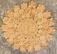 Juegos elegantes de alfombras de Yute natural tejidas a mano de color dorado con diseño redondo trenzado perfecto para la decoración del hogar