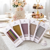 Bougies d'anniversaire au design minimaliste électroplaqué, numéros fins allongés en forme de crayon, bougies courbées en forme de petit ours, flammes colorées