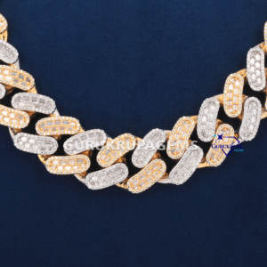 Elegante Iced Out Round y Baguette Cut Lab Grown Diamonds 925 Joyería de plata esterlina Diseño personalizado Hip Hop Cadena cubana - Product Image 4