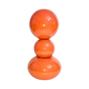 Vase à boules empilées orange moderne, style totem minimaliste nordique, arrangement floral, décoration de maison de luxe, vase géométrique de bureau - Product Image 1