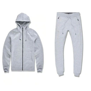 Sudaderas cálidas informales con cremallera para hombre, conjuntos de dos piezas, chaqueta con cremallera y pantalones, chándales para hombre hechos en Pakistán - Product Image 1