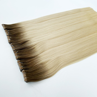 Vente chaude Enraciné Platine Blonde Invisible Bande De Cheveux Humains Double Dessiné Cheveux Russes