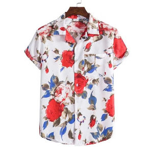 Chemises d'été pour hommes Beach Vacation Short Sleeve Tops Low Prices Chemises de plage imprimées pour hommes Hawaii T-shirt personnalisé pour hommes - Product Image 1