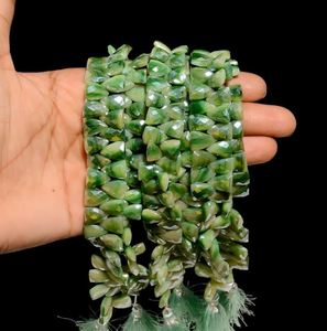 Cuentas de piedra lunar verde de gran calidad para joyería Diy, hebras de cuentas sueltas de piedra lunar Irregular Natural - Product Image 3