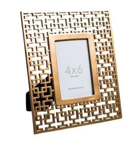 Cadre photo en métal laiton antique décor de maison et de bureau avec cadre en bois et aluminium perforé cadeau de mariage - Product Image 2