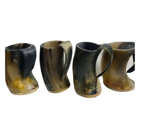 Taza de cuerno de búfalo brandy Vikingo y taza de cerveza mango de cuerno beber artesanía café taza de Fiesta Medieval hogar jardín cocina Decoración - Product Image 1
