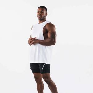 Vente en gros de débardeurs d'été en coton de haute qualité OEM 2025 pour hommes, col à capuche design personnalisé pour l'entraînement de fitness et de gymnastique - Product Image 1
