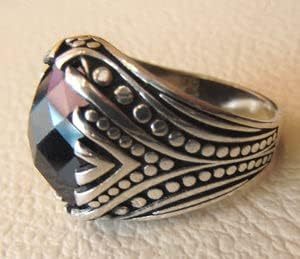 Bague pour homme en argent sterling 925 avec pierre précieuse en onyx noir naturel, pierre de naissance de décembre, cadeau pour la fête des pères, Noël, bijoux en gros - Product Image 3