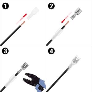 ขั้วต่อสายไฟแบบหนีบ 345 ชิ้น ขนาด 2.8 มม. 4.8 มม. 6.3 มม. แบบตัวผู้และตัวเมีย ทำจากอะลูมิเนียมชุบทองเหลือง พร้อมฉนวน - Product Image 6