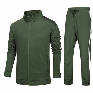 Ensemble de survêtement décontracté pour homme, collection hiver 2025, tendance, personnalisé, deux pièces, avec veste à capuche et pantalon de jogging, coloris contrastés, 100 % polyester - Product Image 1