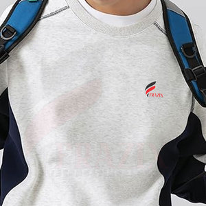 Sweat-shirts à col rond pour homme en coton 100% personnalisables, couleur unie, coupe ample, respirants, séchage rapide, logo personnalisé - Product Image 3