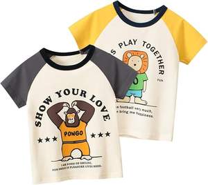 Lot de 2 t-shirts à col rond à manches courtes pour garçons Taille 2-7 ans T-shirt en coton pour garçons et tout-petits - Product Image 2