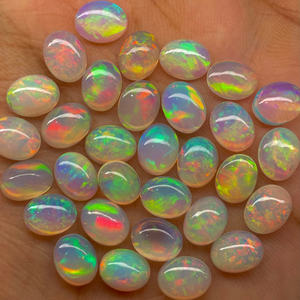 Blanc naturel 4-6 MM éthiopien Welo Opal Cabochon bonne qualité Multi Flashy forme ovale Lot pour la fabrication de bijoux - Product Image 4