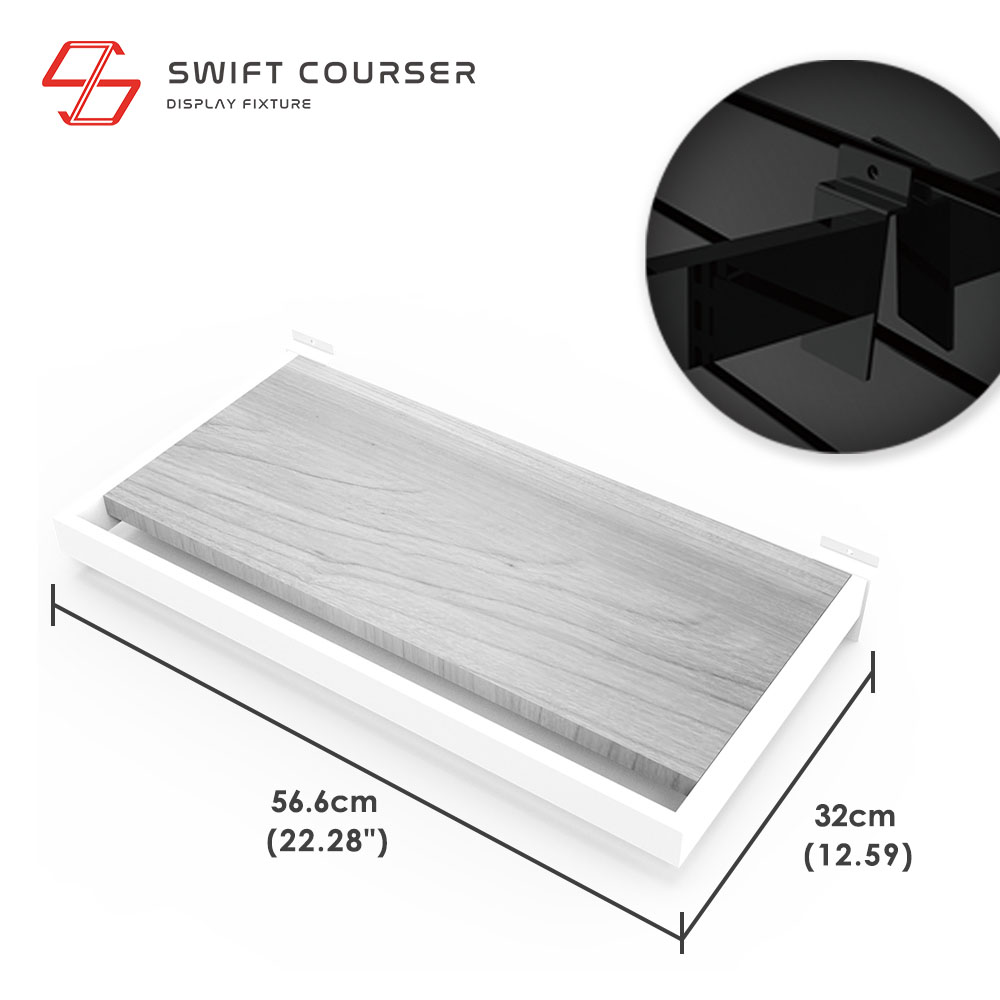 Frame (White) + Wood Shelf (White)