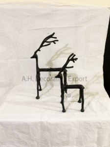 รูปปั้นกวางตกแต่งสไตล์โมเดิร์นชิ้นอะลูมิเนียมสำหรับตกแต่งบ้านและประติมากรรมสำหรับคริสต์มาส - Product Image 2