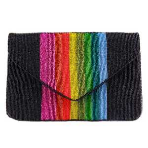 Sac de soirée brodé avec perles et bandoulière - Product Image 4