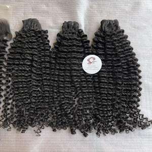 100% Virgin Raw Vietnamese <b>Human</b> <b>Hair</b> Kinky Curly Bundles Extensions Unprocessed <b>Hair</b> <b>Wigs</b> for Black Woman - Product Image 2