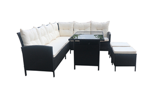 Sofá en forma de L de mimbre de PE, muebles de exterior de alta calidad, precio barato, nuevo - Product Image 4