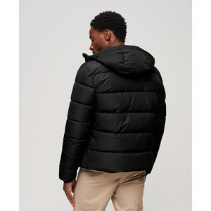 Chaqueta acolchada de peso pesado hecha a medida, capucha con cuello levantado para invierno, rompevientos de burbujas, cremalleras personalizadas de poliéster de lona de talla grande - Product Image 4