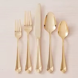 Juego de cubiertos de metal hechos a mano, cubiertos de acero inoxidable de lujo, vajilla moderna para uso en el comedor del hogar - Product Image 2