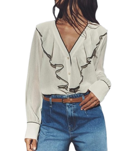 Top blanco suave y transpirable para mujer para un estilo sin esfuerzo y comodidad para un uso regular a precios al por mayor - Product Image 1