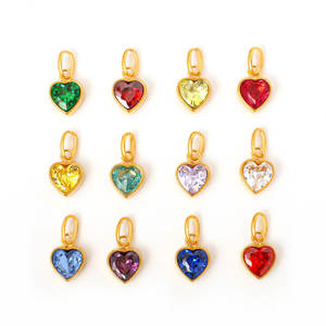 Colgantes y dijes de moda de acero inoxidable 316L chapados en oro PVD de 14K y 18K personalizados DIY para la fabricación de joyas con dijes de diamantes de imitación para pulseras - Product Image 4