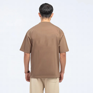 T-shirt pour homme de qualité supérieure 100% coton Hip Hop respirant surdimensionné à épaules tombantes Couleur unie Impression numérique personnalisée - Product Image 2