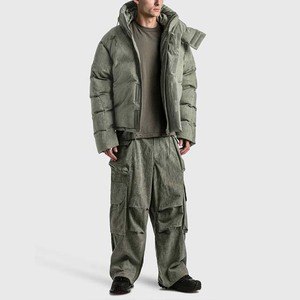 Chaquetas de invierno personalizadas para hombre con capucha extraíble Chaqueta acolchada para deportes al aire libre resistente al agua de calle alta vintage - Product Image 5