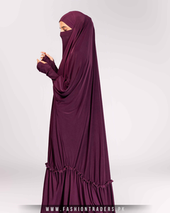 Envío listo Proveedor mundial Venta al por mayor Modesto islámico Overhead One Piece para mangas de Jersey Mujeres musulmanas Longitud del piso - Product Image 5