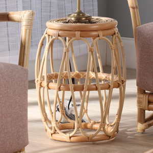 Modern Minimalist round Coffee <b>Table</b> Multi-Purpose Corner <b>Table</b> with Natural <b>Rattan</b> Woven Design Home Decor Dining Living Room - Product Image 2